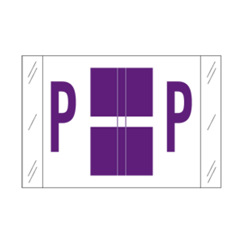 Tab Alpha Code Labels Letter P Purple 14116