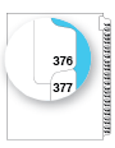 Legal Index Dividers, Collated Numbers 376-400, Letter Size, Side Tab, 25/Pack