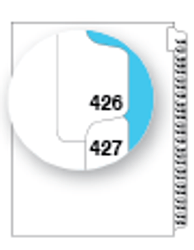 Legal Index Dividers, Collated Numbers 426-450, Letter Size, Side Tab, 25/Pack