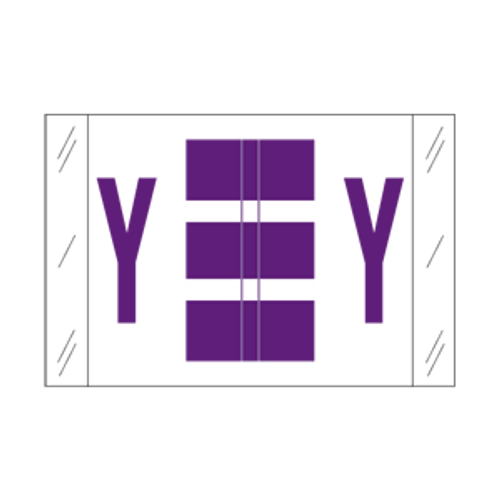 Tab Alpha Code Labels Letter Y Purple 14125