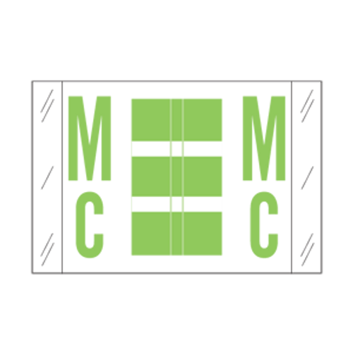 Tab Alpha Code Labels Letter Mc Fluorescent Green 14127