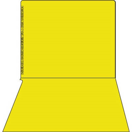 Kardex Folders, Alpha Scale, Letter Size, Yellow, 100/BX