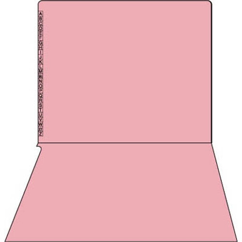 Kardex Folders, Alpha Scale, Letter Size, Pink, 100/BX