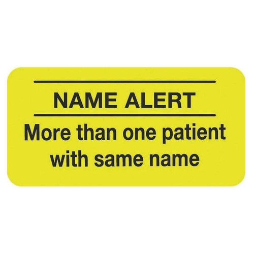 Chart Labels, Name Alert, 2 x 1, Chartreuse, 252/Pack (SY-1338)