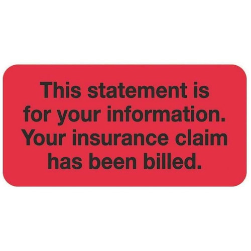 Insurance Labels, This Statement, 2 x 1, Red/Black, 252/Pack (SY-1756)