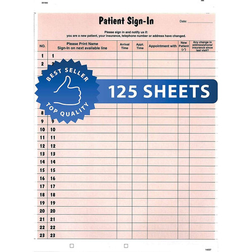 Tabbies Patient Sign-In Label Forms 14530