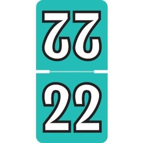 Colwell Compatible Year Labels, 2022, Jade, 1 H x 1/2 W, 500/Roll