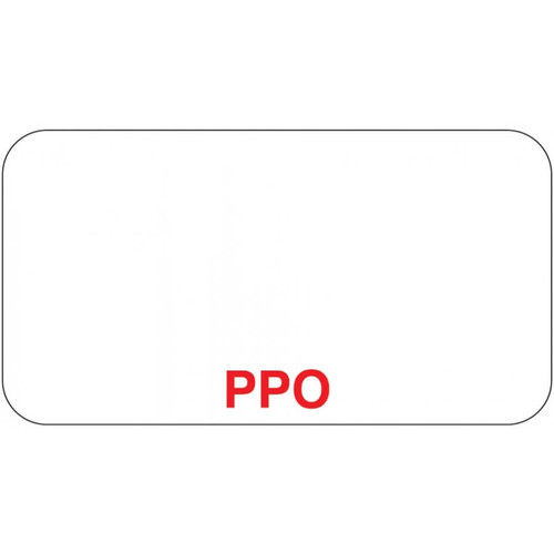 Insurance Labels, PPO, 1-5/8 x 7/8, White/Red, 500/Roll (UL004)