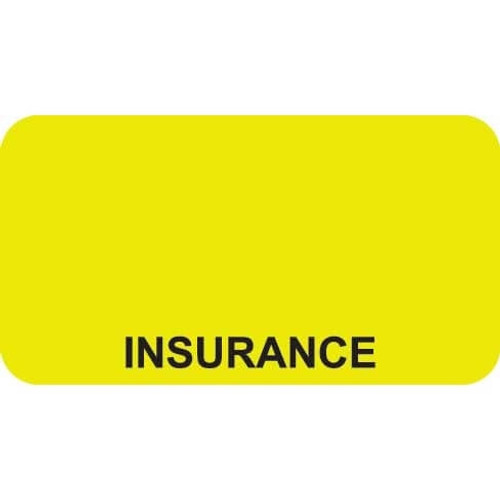 Insurance Labels, Insurance, 1-5/8 x 7/8, Chartreuse, 500/Roll (UL007)