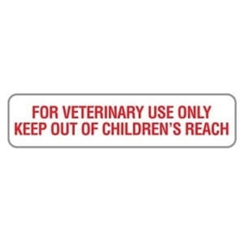 For Veterinary Use Only, 1-5/8"W x 3/8"H, White, 500/Roll