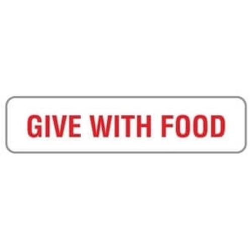 Give With Food, 1-5/8"W x 3/8"H, White, 500/Roll