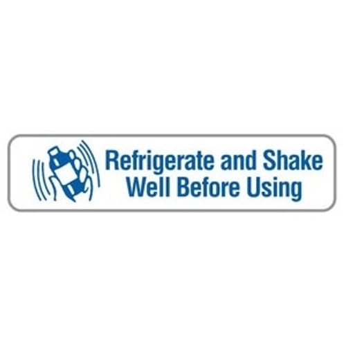 Refrigerate & Shake Well Before Using, 1-5/8 x 3/8, 500/RL (V-FP704)