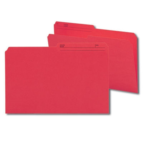 Smead Colored Folders with Reversible Tab (15372) Red