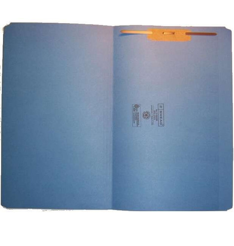 Smead 17010-F1 Top Tab Folders, Striaght-Cut, Legal Size, 3/4" Exp, Fastener Pos 1, 11pt Blue, 50/Box