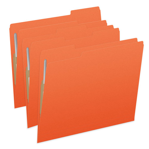 Orange File Folders, Letter Size, 2 Fasteners, 1/3-Cut Single-Ply Tab, 50/Box (S-30503-ORG-13)