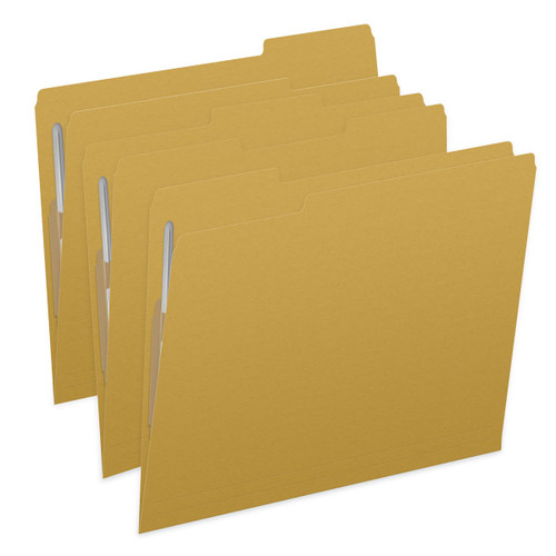 Yellow File Folders, Letter Size, 2 Fasteners, 1/3-Cut Single-Ply Tab, 50/Box (S-30503-YLW-13)