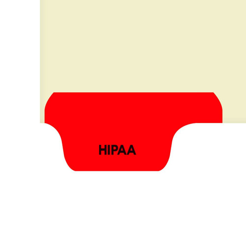 Chart Dividers, Bottom Tab, Position 1, HIPAA, Red, S-09509 (Zoom)