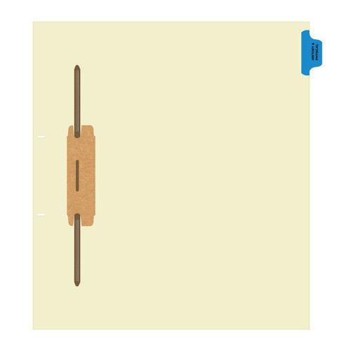 "History/Physical" - Side Tab Fileback Divider with Fastener - Position 1 - Blue - Full Image