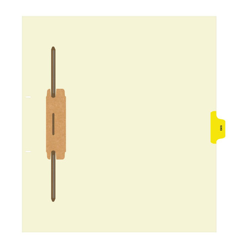"EKG" - Side Tab Fileback Divider with Fastener - Position 5 - Yellow - Zoomed Image
