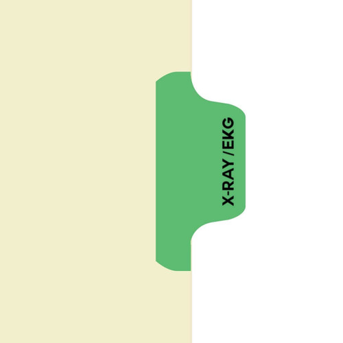 "X-Ray/EKG" - Side Tab Chart Dividers with Hole Punch - Position 4 - Light Green - Zoomed Image