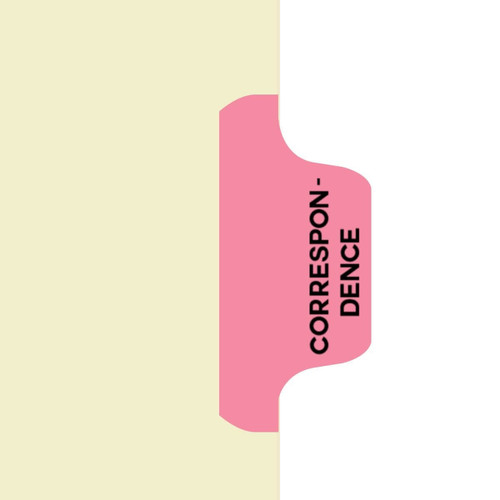 Correspondence Dividers, Side Tab, Position 7, Pink Tab, 50/Box (I630) - Zoomed Image