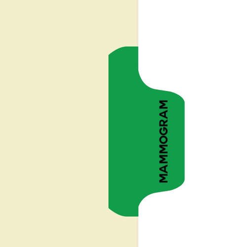 Mammogram Dividers, Side Tab, Position 6, Dark Green Tab, 50/Box (I635) - Zoomed Image