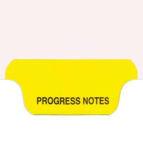 Chart Divider, Bottom Tab, Position 2, Progress Notes, Yellow, Pack/25 - Zoomed