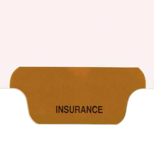 Chart Divider, Bottom Tab, Position 3, Insurance, Brown, Pack/25 - Zoomed
