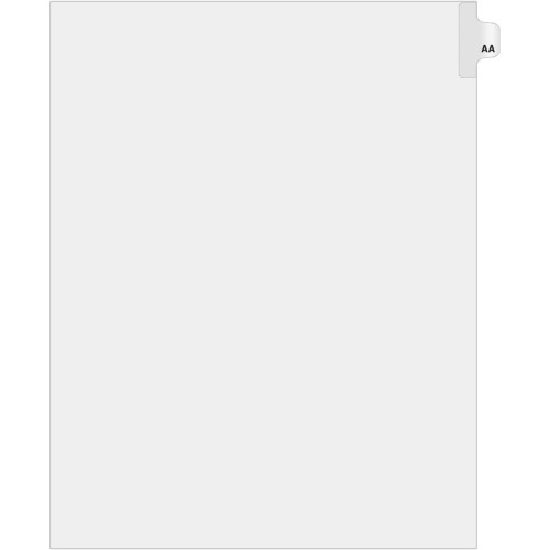 Alphabetical letter-size index divider with a side tab labeled 'AA'