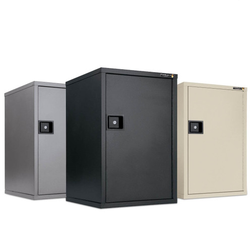 Fireshield Storage Cabinets in Black, Gray, and Beige Colors - Secure and Fireproof File Storage Solutions