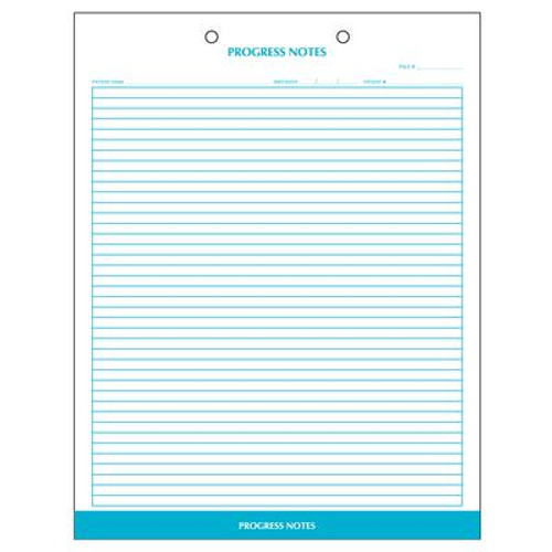 Medical Progress Notes Form with Blue Lines and Section Headings