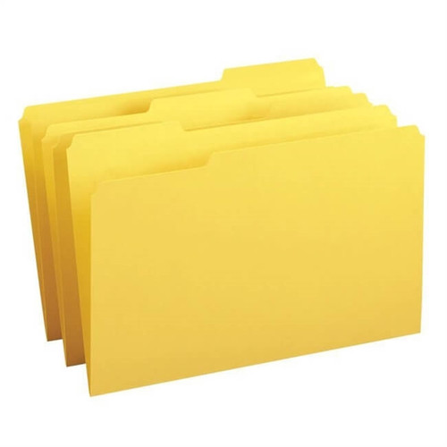Smead File Folder, 1/3-Cut Tab, Legal Size, Yellow, 100/Bx (17943)