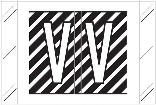 Tabbies 12000-Series compatible alphabetic label, Letter V, Black, 1 inch x 1.5 inch, 500 labels per roll