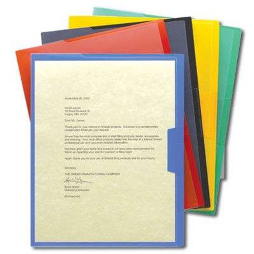 Smead Poly Project Jackets – Frosted, Flat, Assorted Colors, 5/Pack