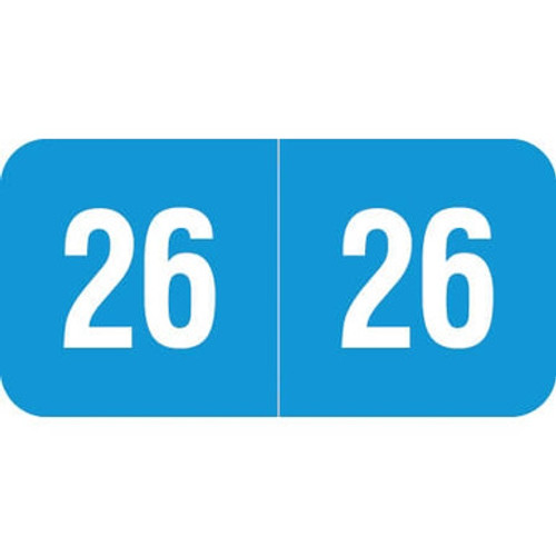 Reynolds & Reynolds Year Label 2026 – Light Blue, RRYM-26, 3/4" x 1-1/2"