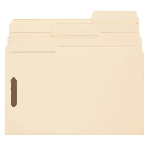 Smead SuperTab Fastener File Folder, 2 Fasteners, Manila, 50/Bx 19535)