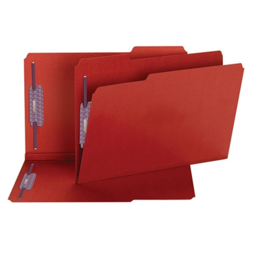 Smead Pressboard Fastener Folder with SafeSHIELD Fasteners 19936, 2 Fasteners, 1/3-Cut Tab, 2" Expansion, Legal, Bright Red