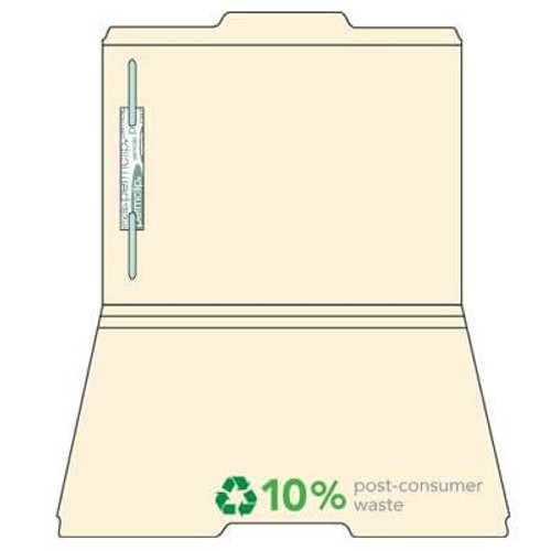 Manila Top Tab File Folders, 1/3-Cut (2nd Position), 1 Fast, 50/Box