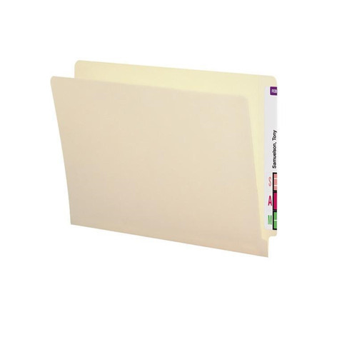 Smead End Tab File Folders, Letter Size, 11pt, 2-Ply, No Fastener, Manila, Antimicrobial, 100/Box