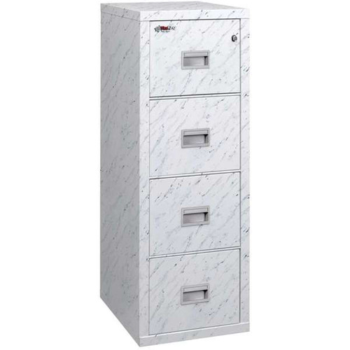 FireKing Turtle 4-Drawer Fireproof File Cabinet in Parchment color, with all drawers closed.