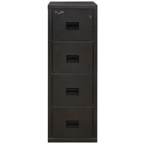 FireKing Turtle 4-Drawer Fireproof File Cabinet in Parchment color, with all drawers closed.