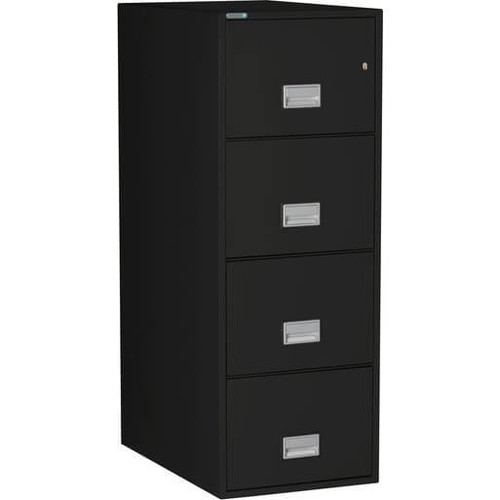 Phoenix LGL4W31 Legal Size Fireproof File Cabinet, 4-Drawers, 31" Deep, Putty, Closed