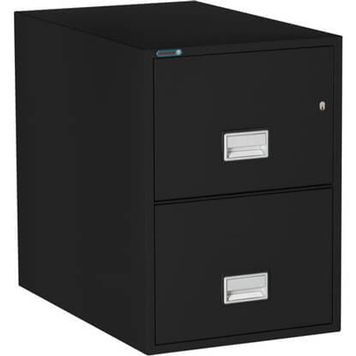 Phoenix LGL2W31 Legal Fireproof File Cabinet, 2 Drawer, 31" Deep, Black, Open