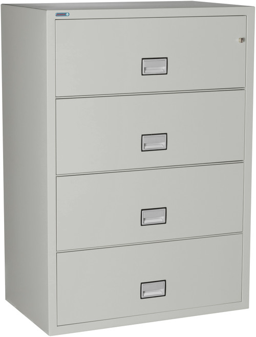 Black Phoenix 4-Drawer Lateral File Cabinet, 38-Inch Wide, 1-Hour Fireproof LAT4W38, Secure Office Storage