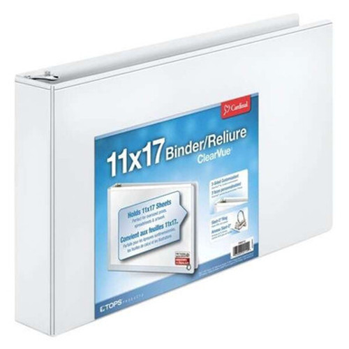Cardinal 11x17 ClearVue Binder with Slant-D Rings for Oversized Sheets
