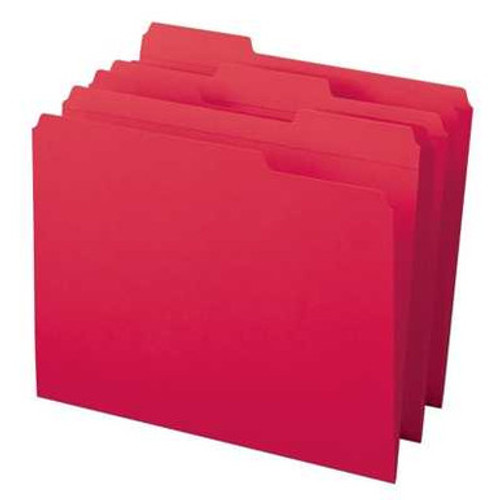 Smead top tab file folders, letter size, assorted colors with reinforced 1/3-cut tabs – 100 per box
