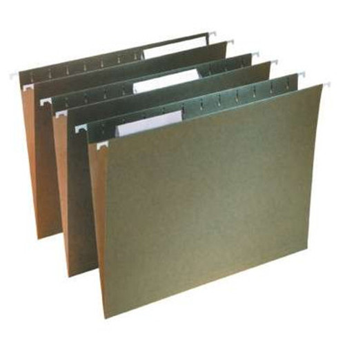 Standard Green Hanging File Folders, Letter Size, 1/3-Cut Adjustable Tab, 25/Box