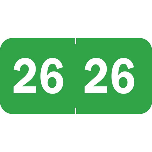 TABBIES 70226 Year Label, 2026, Light Green, 3/4 x 1-1/2, 500 per Roll