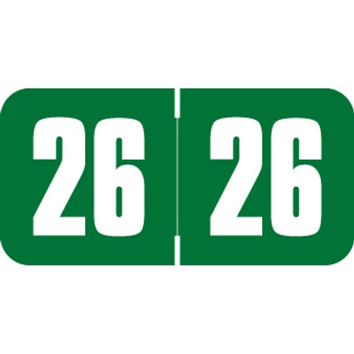 Safeguard Year Label 2026 – Dark Green, SGYM-21, 3/4" x 1-1/2"