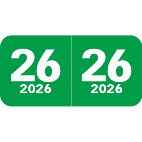 Col'R'Tab Compatible Year Labels – CTYM Series, 3/4 x 1-1/2, Years 2024–2029, Color-Coded